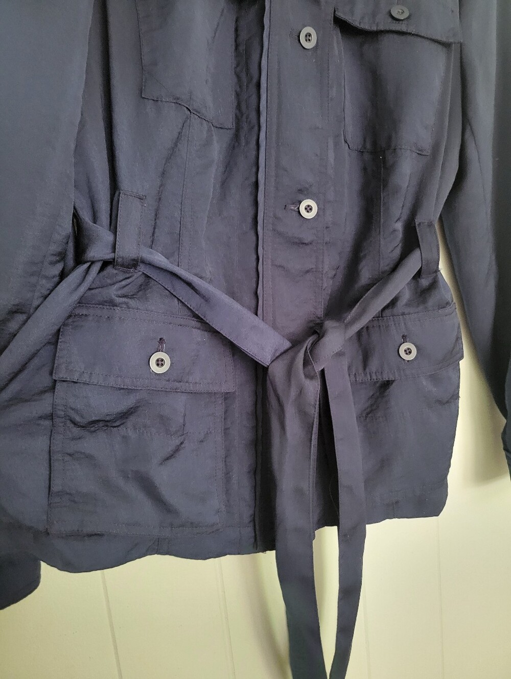 Anthropologie × Hei Hei Belted Anorak Utility Jacket Navy Blue Lightweight XS - Picture 6 of 12